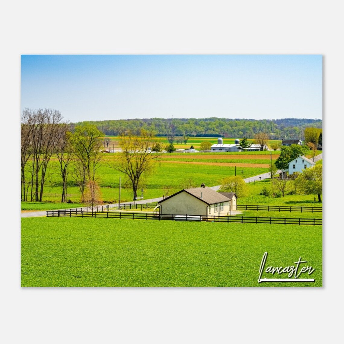 Lancaster Pennsylvania Amish Farm Country Green Fields Countryside Poster