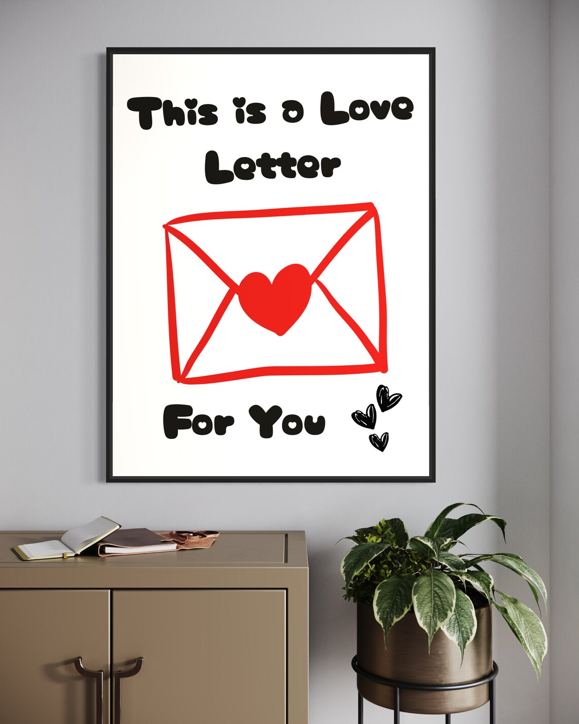 This Is a Love Letter for You Red Heart Envelope Romance Poster - Image 2