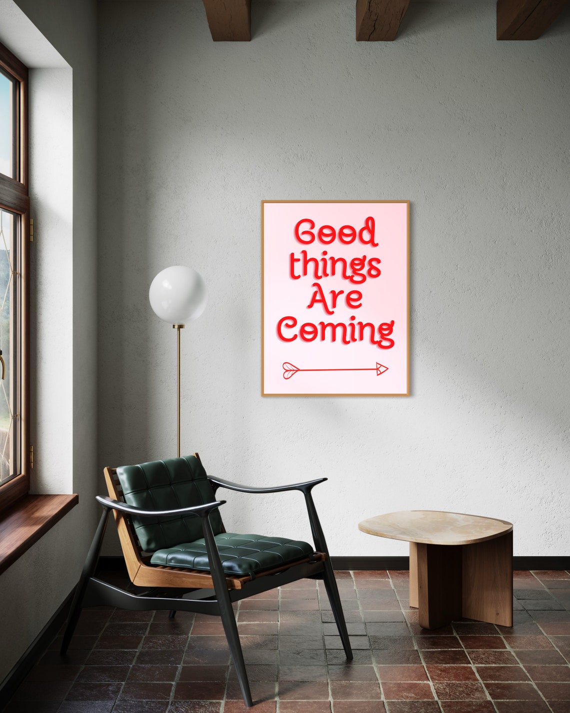 Good Things Are Coming Pink Red Bold Quote Poster With Arrow Accent - Image 4
