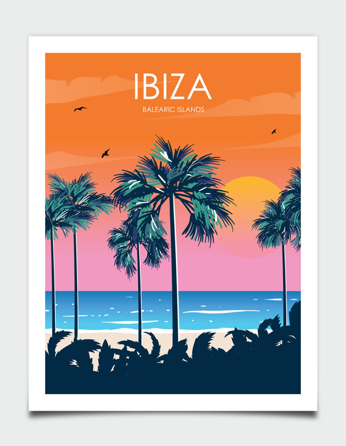 Ibiza Retro Travel Poster, Coastal Decor Art Print - Image 3