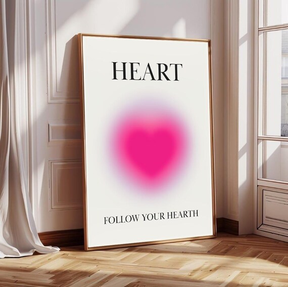 Aura Heart Print, Spiritual Gradient Art Print