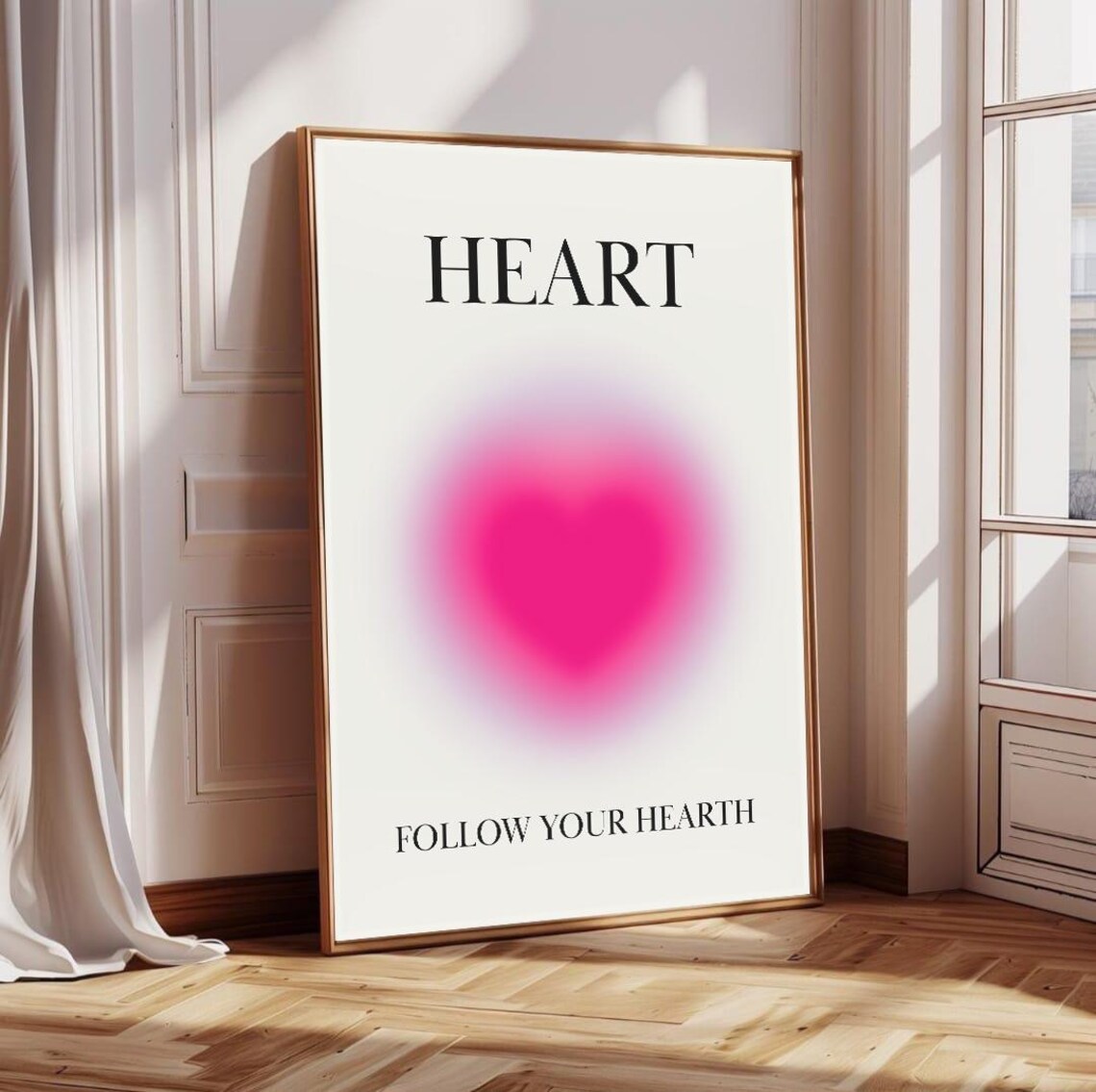 Aura Heart Print, Spiritual Gradient Art Print