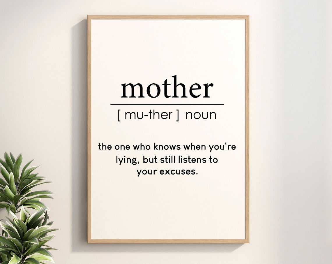 Mother Definition Dictionary Style Funny Family Keepsake Gift Poster