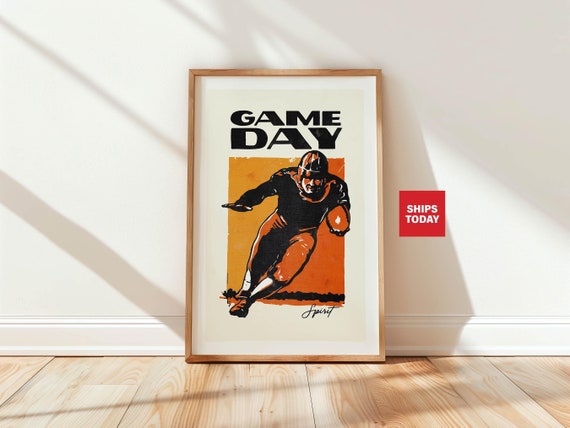 Retro Football Print Football Art Poster Kids Wall Art Football Home Decor Game Day Football Kids Room Decor Football Party Gift For Friend