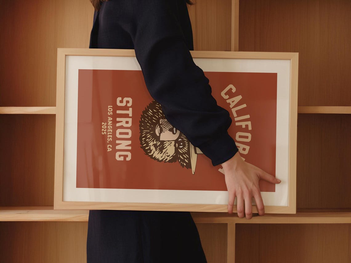 Smokey Bear California Strong Vintage Rust Los Angeles Poster - Image 3