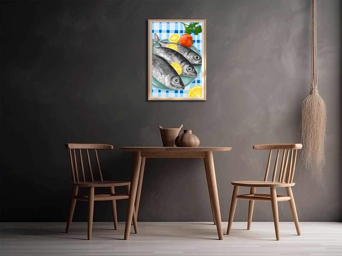 Seafood Fish Restaurant Decor, Modern Art - Image 3