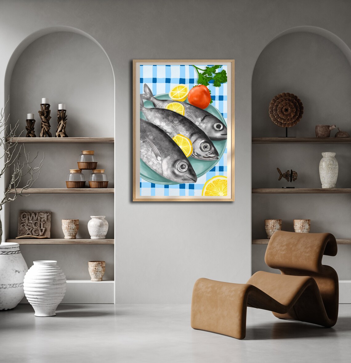 Seafood Fish Restaurant Decor, Modern Art - Image 4