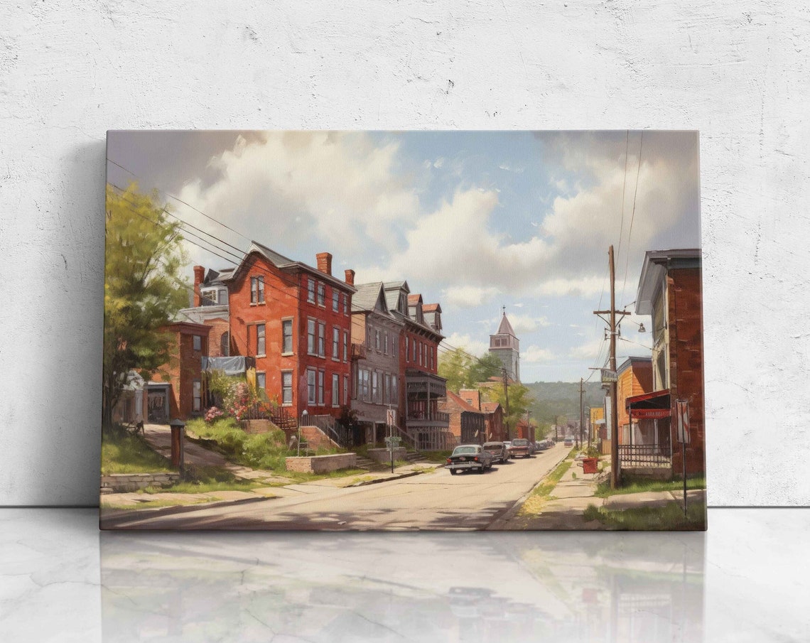 Strasburg Pennsylvania Brick Row Street Small Town Painting Poster