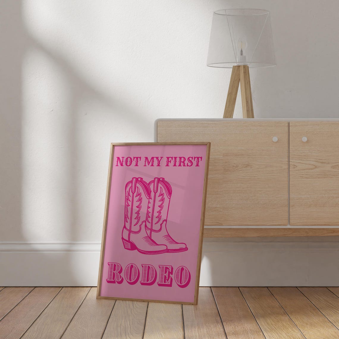 Not My First Rodeo Pink Cowboy Boots Western Quote Dorm Poster - Image 2