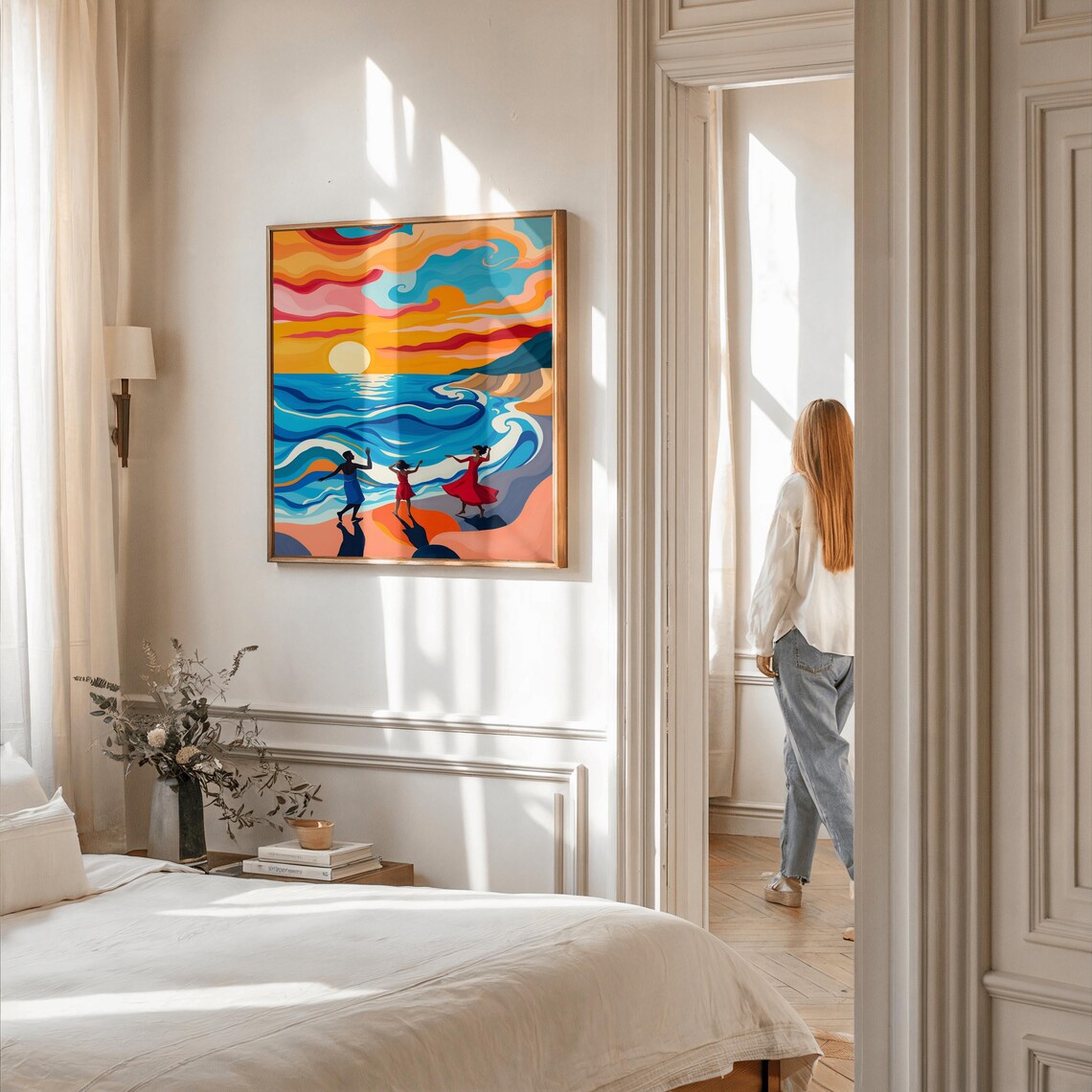 Matisse Inspired Beach Sunset Ocean Art Print - Image 3