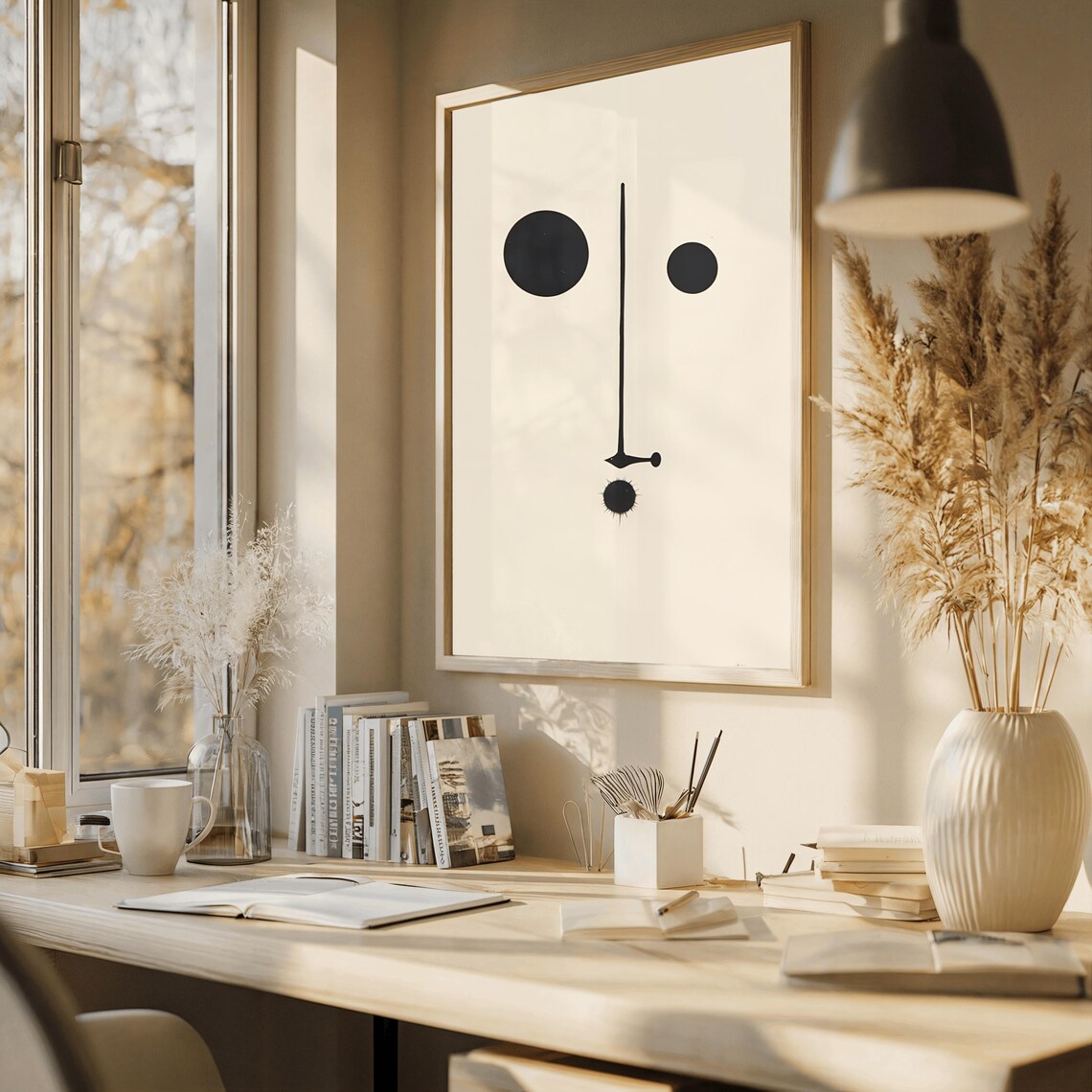 Minimalist One Line Face Art Print, Scandinavian Style - Image 2