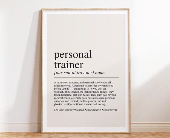 Personal Trainer Dictionary Definition Fitness Coach Gift Poster