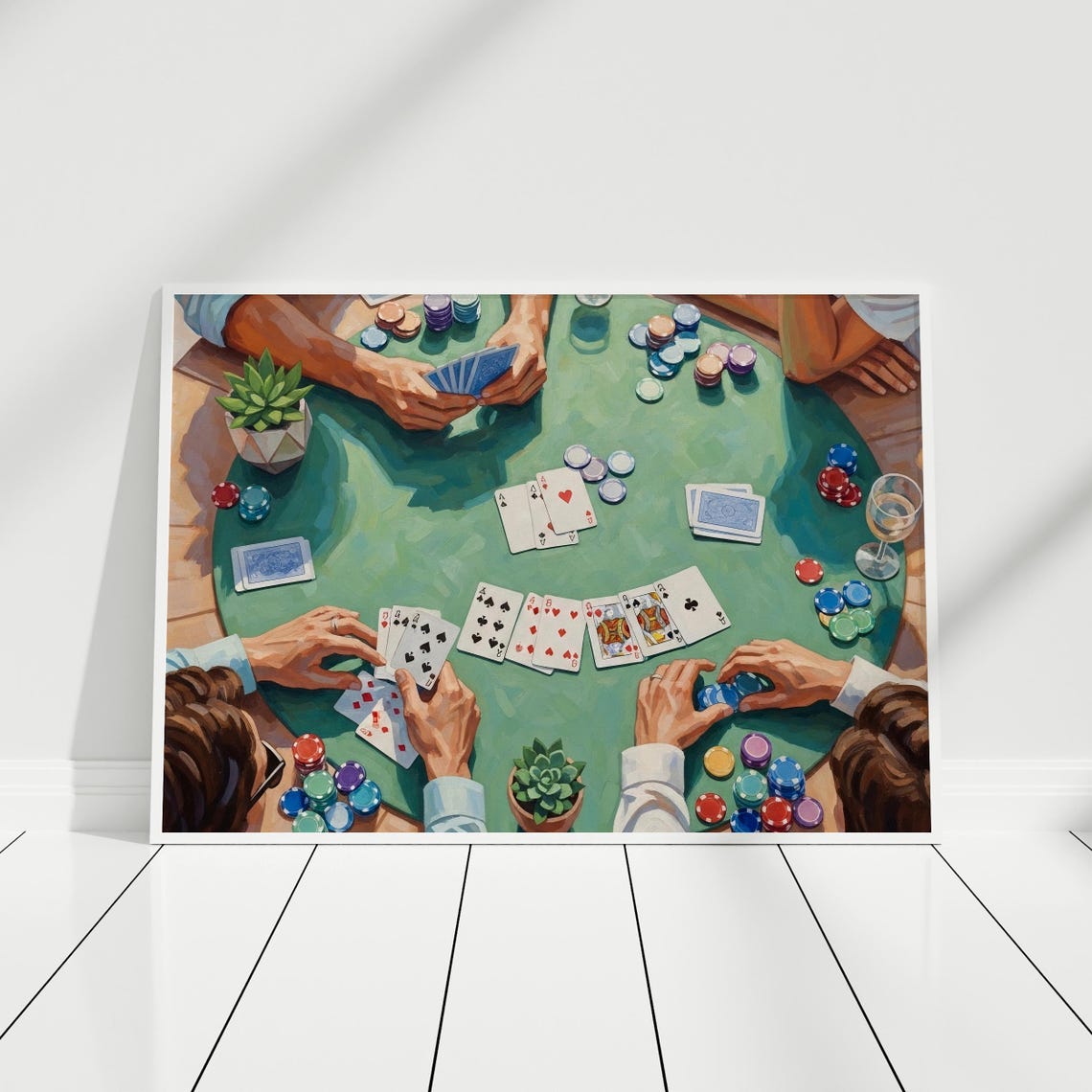 Vintage Poker Wall Art Game Room Decor Print