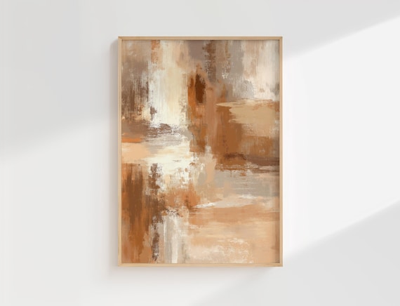 Japandi Abstract Neutral Textured Earth Tones Brushstroke Wall Poster