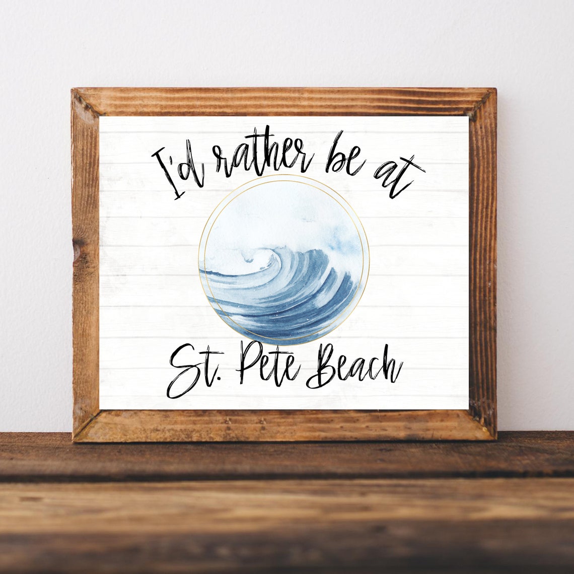 I Would Rather Be At Saint Pete Beach Ocean Wave Coastal Poster
