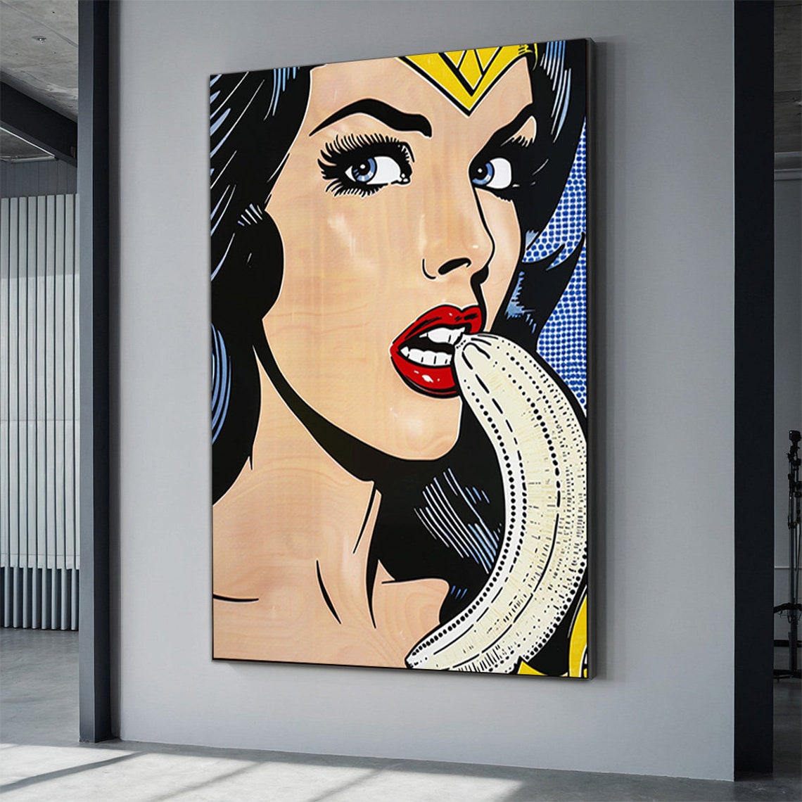 Erotic Woman Pop Art Painting Pop Art Funny Woman Art Omg Pop Art Poster Colorful Pop Art Print Banana Licking Woman Poster