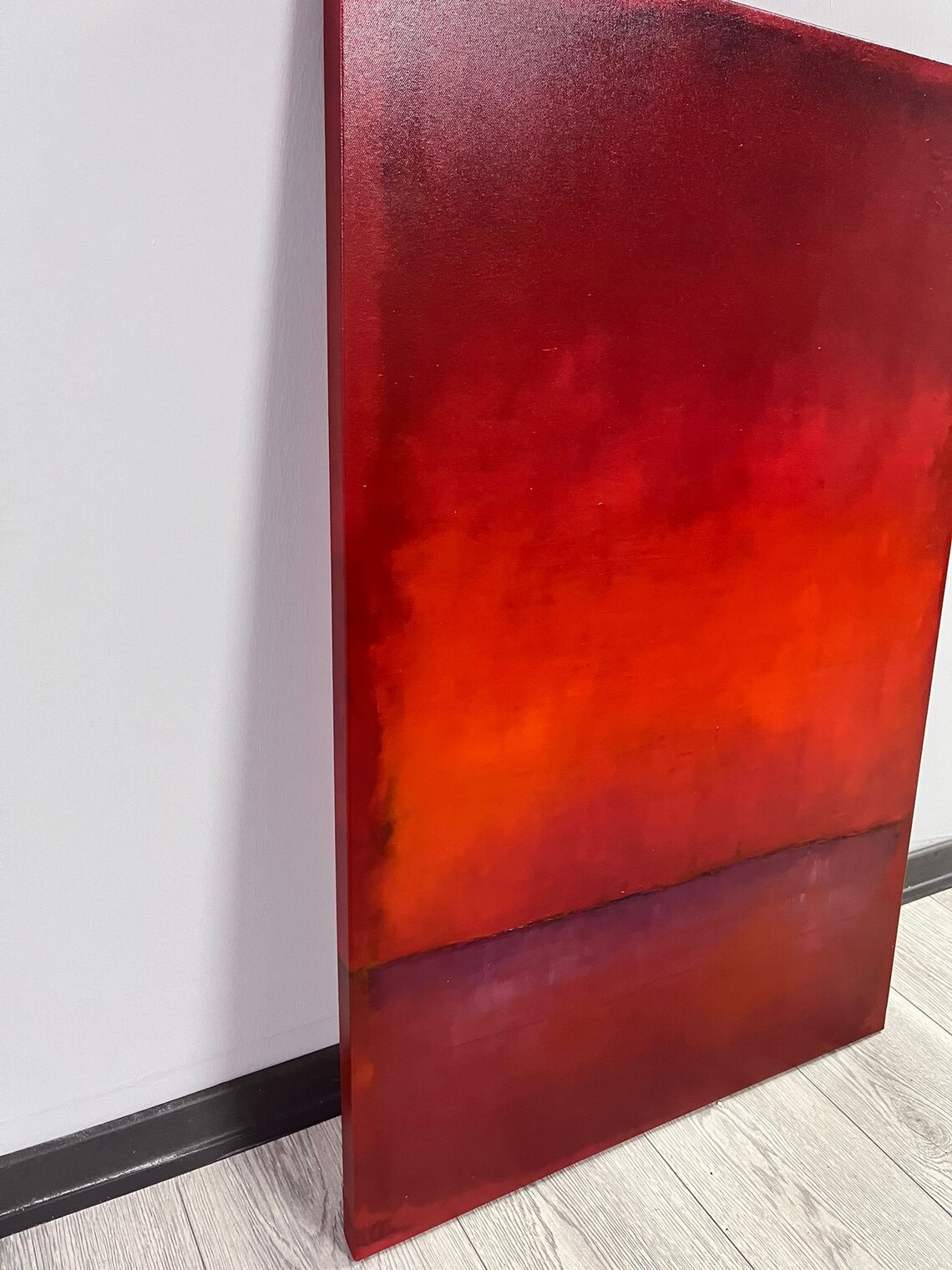 Deep Crimson Red Rothko Style Color Field Abstract Minimalist Poster - Image 3