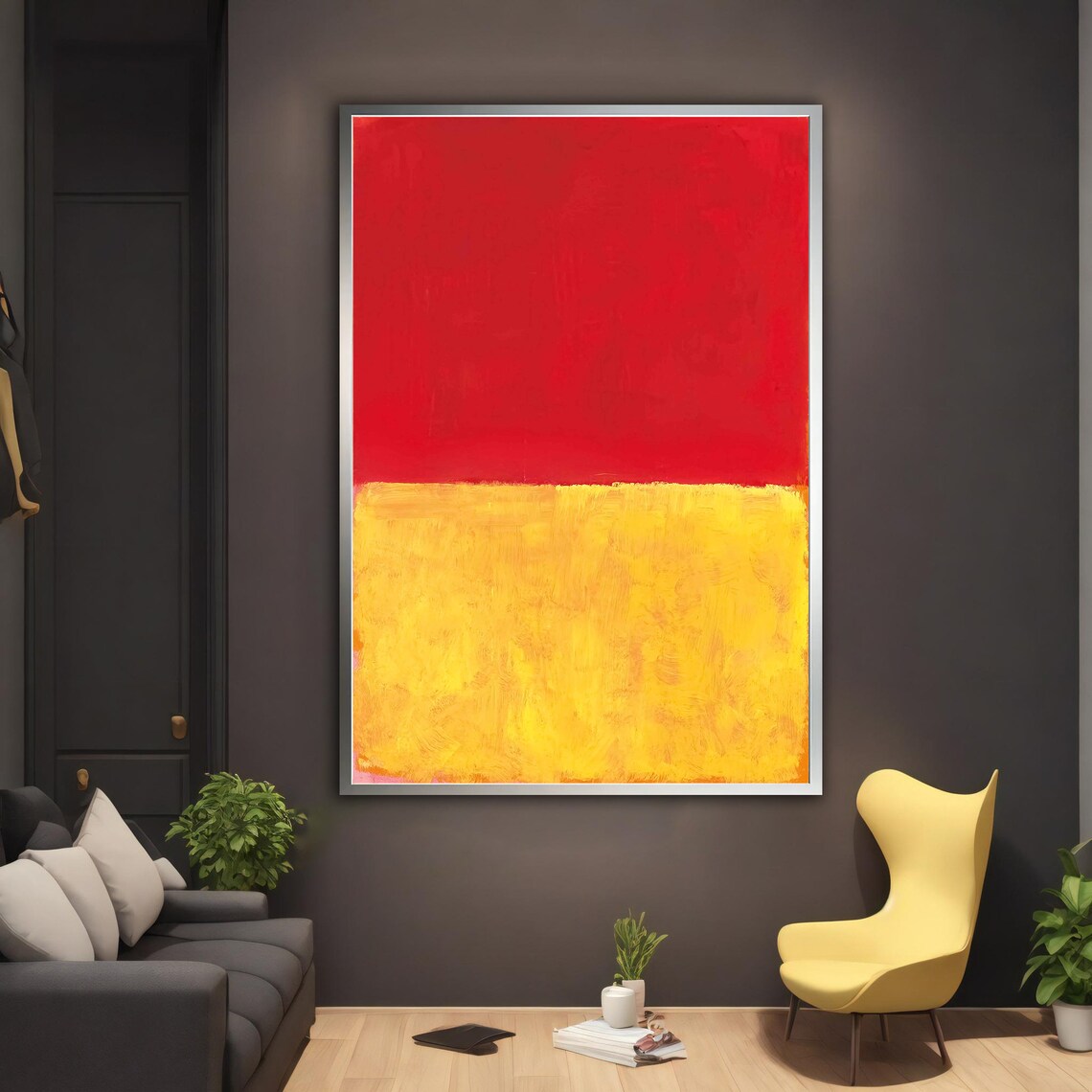 Mark Rothko Yellow Red Abstract Painting - Image 2