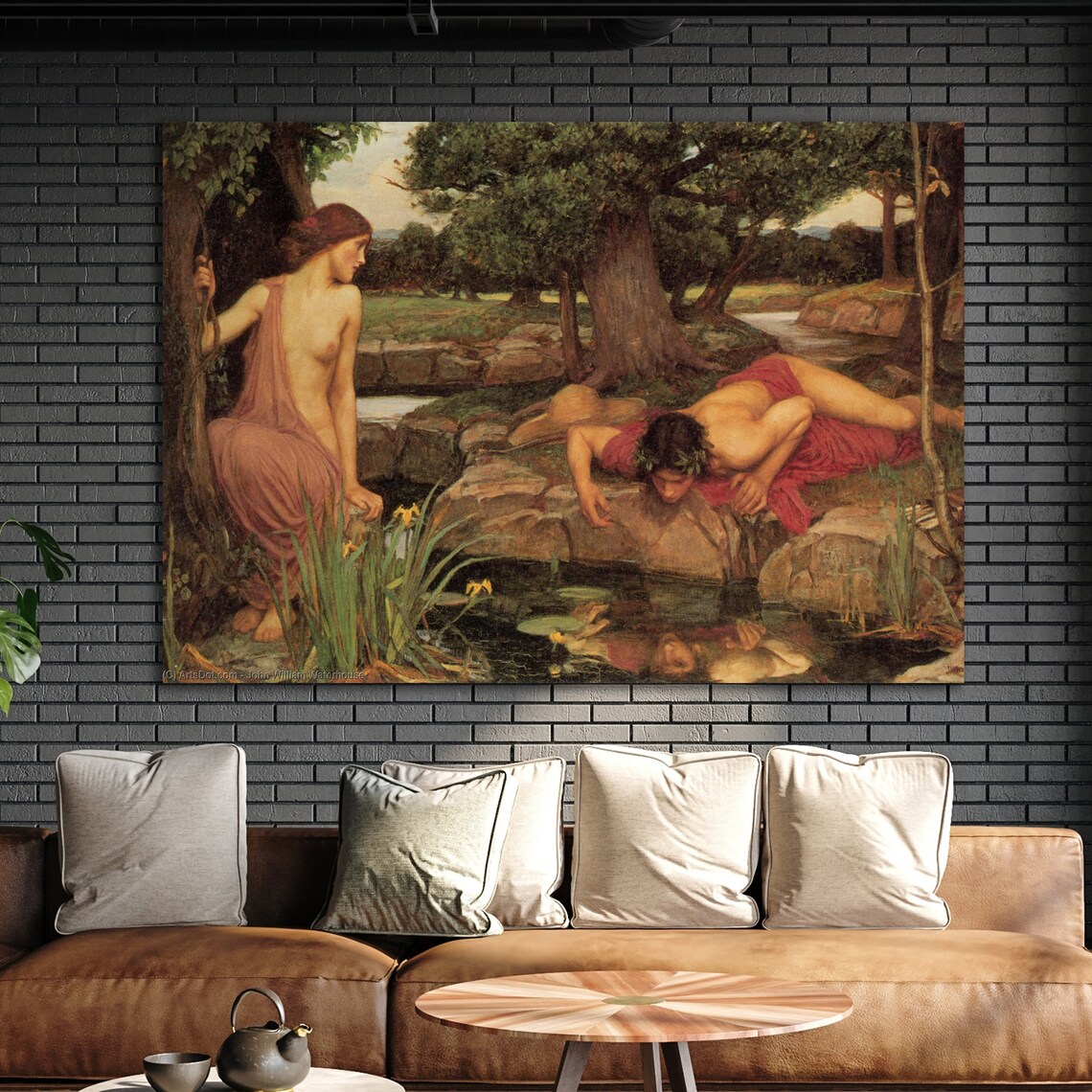 John William Waterhouse Echo And Narcissus Classic Mythology Poster - Image 3