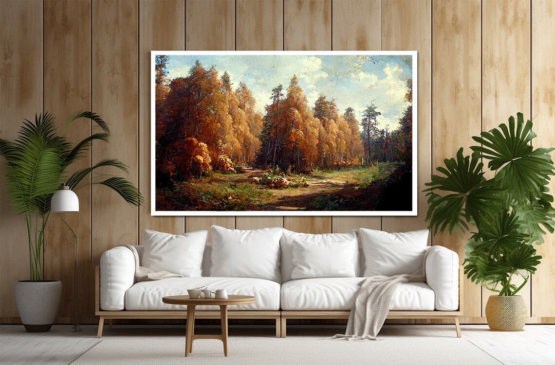 Tree Landscape Art Print, Distressed Landscape