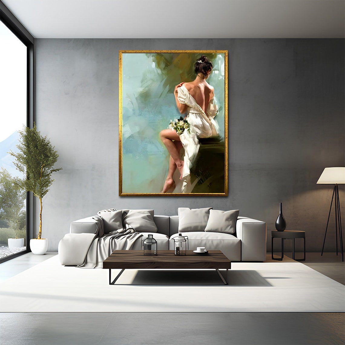 Flower Woman Print Print Painting Sexy Woman Wall Art Nude Woman Poster Silhouette Woman Art