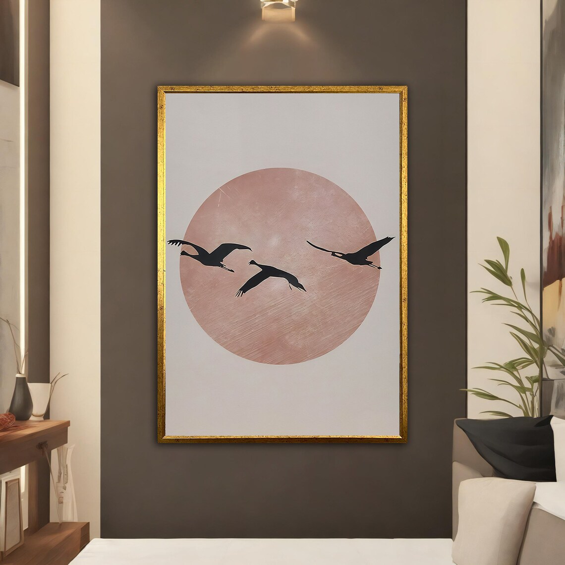 Modern Bird Painting, Abstract Flying Birds - Image 3