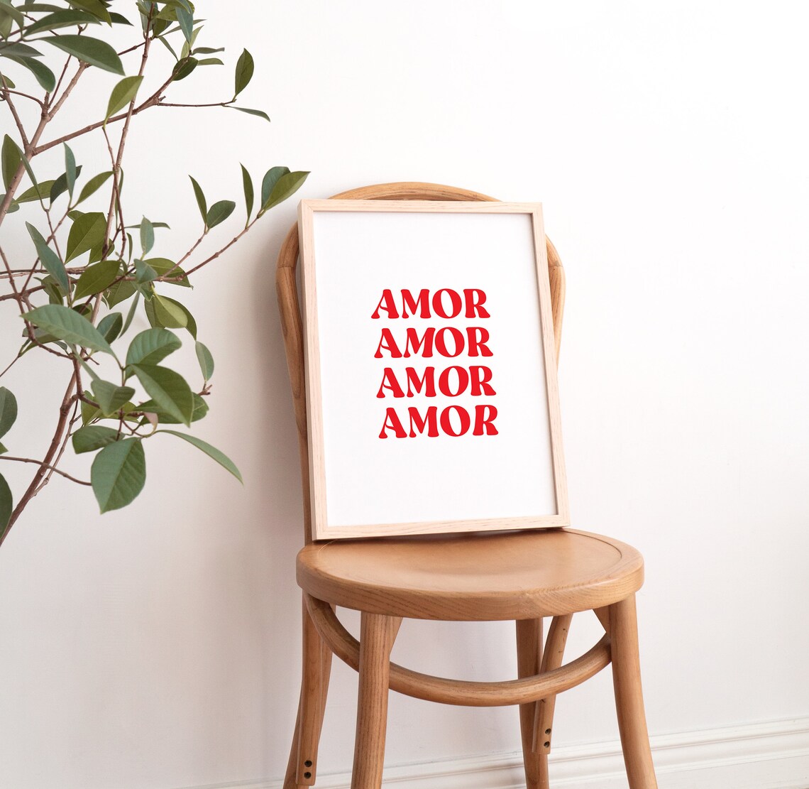 Amor Love Red Typography Minimalist Spanish Home Decor Poster - Image 2