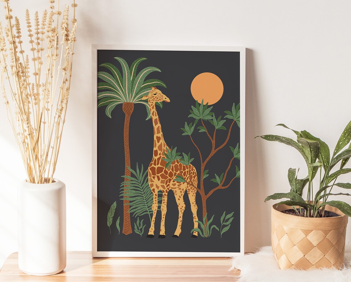 Jungle Giraffe Poster, Tropical Animal Art - Image 2