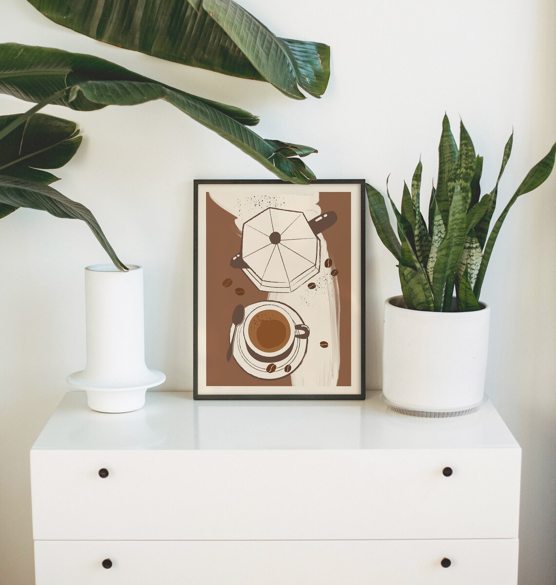 Coffee Artwork Kitchen Poster, Abstract Coffee Art Print - Image 4