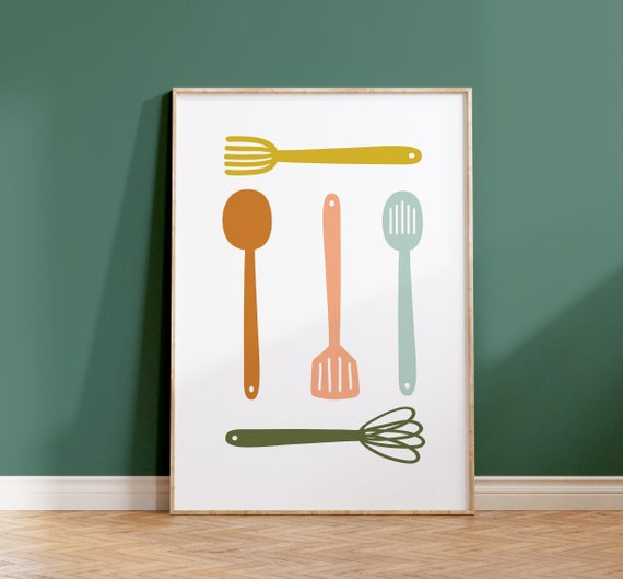 Cooking Utensils Kitchen Wall Art Print