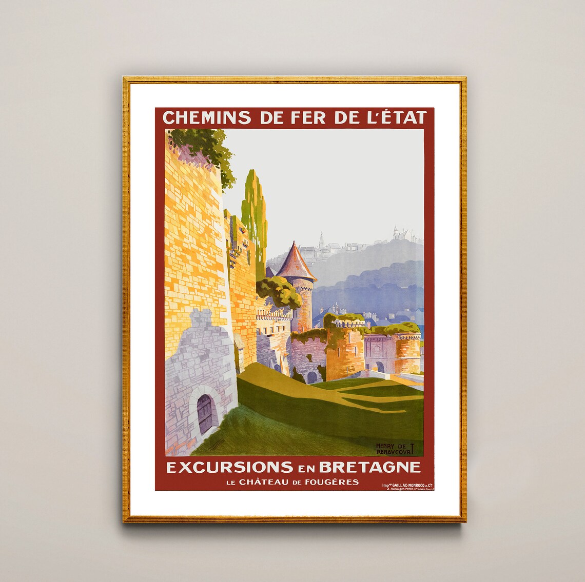 Excursions En Bretagne Le Chateau De Fougères Travel Poster