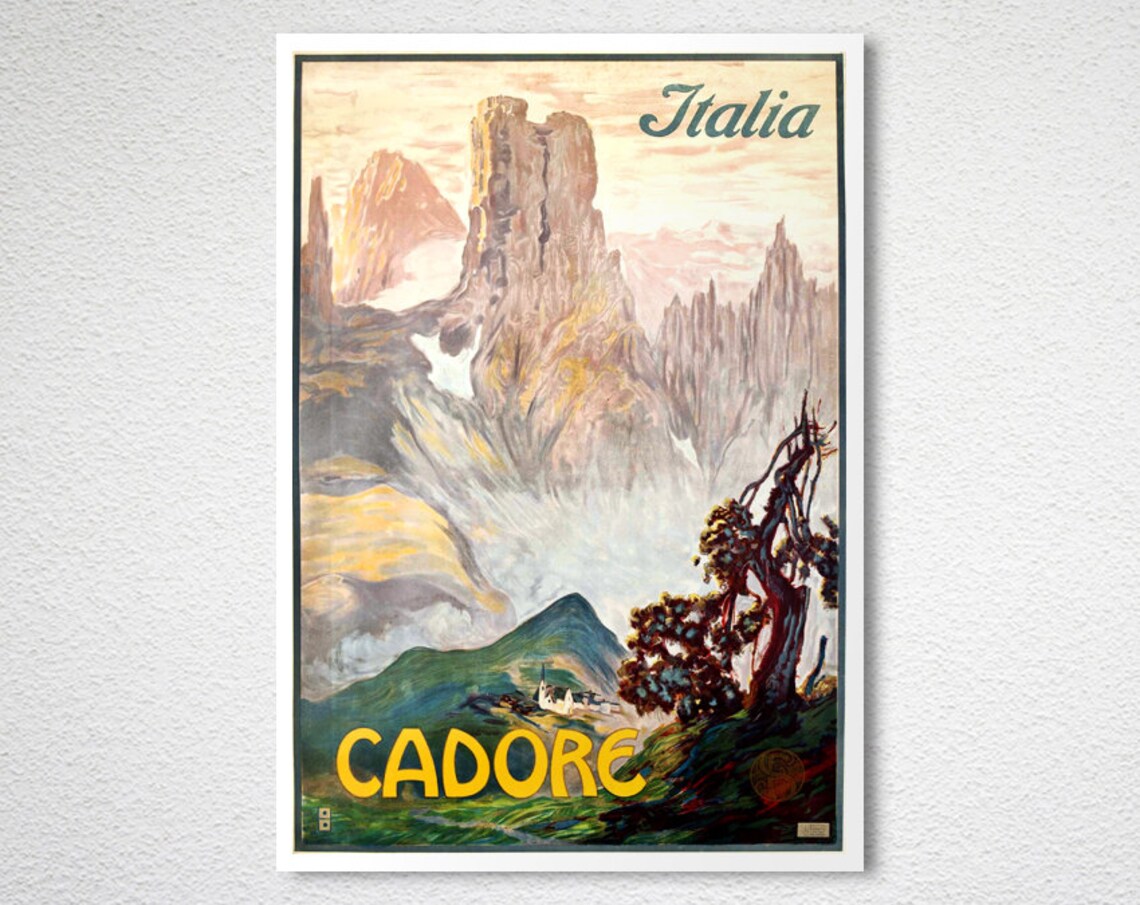 Italia Cadore Vintage Dolomites Mountain Poster Italy Travel - Image 2