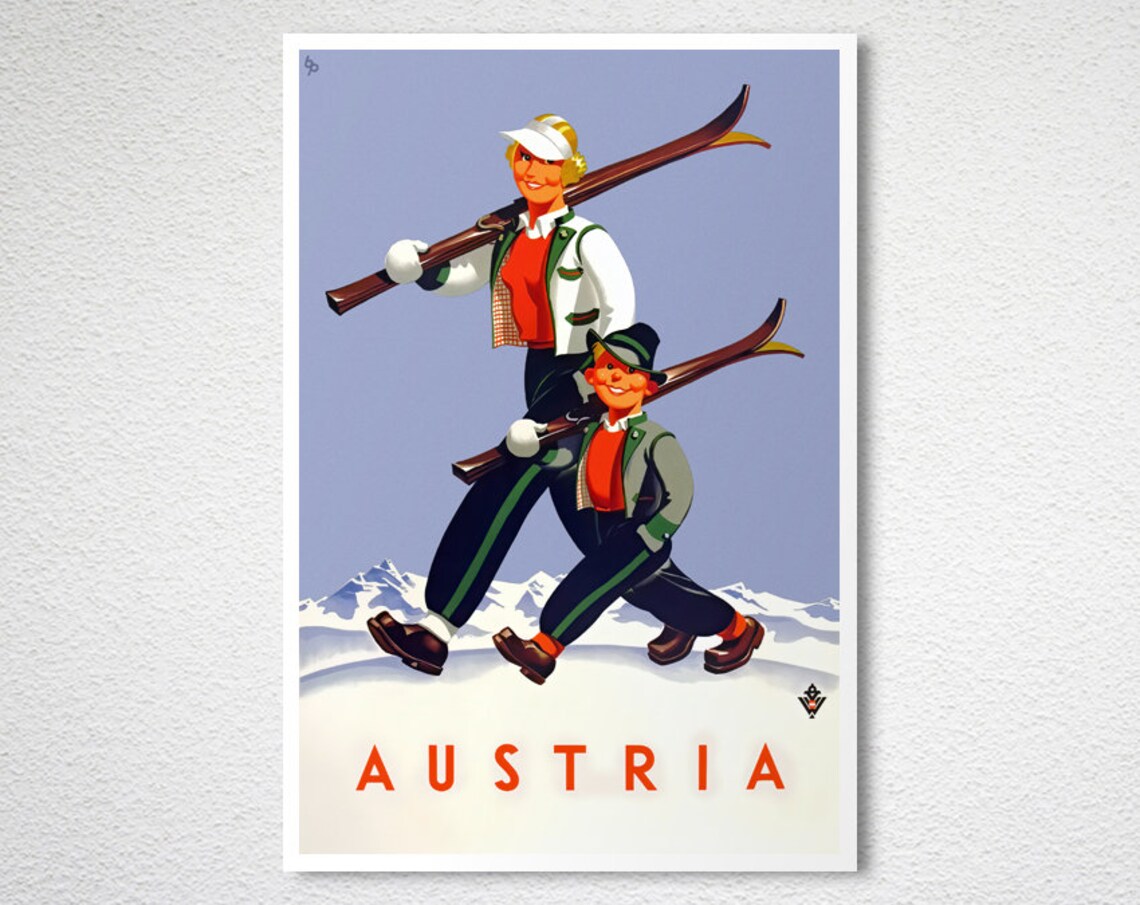 Austria Vintage Ski Poster, Travel Poster - Image 2