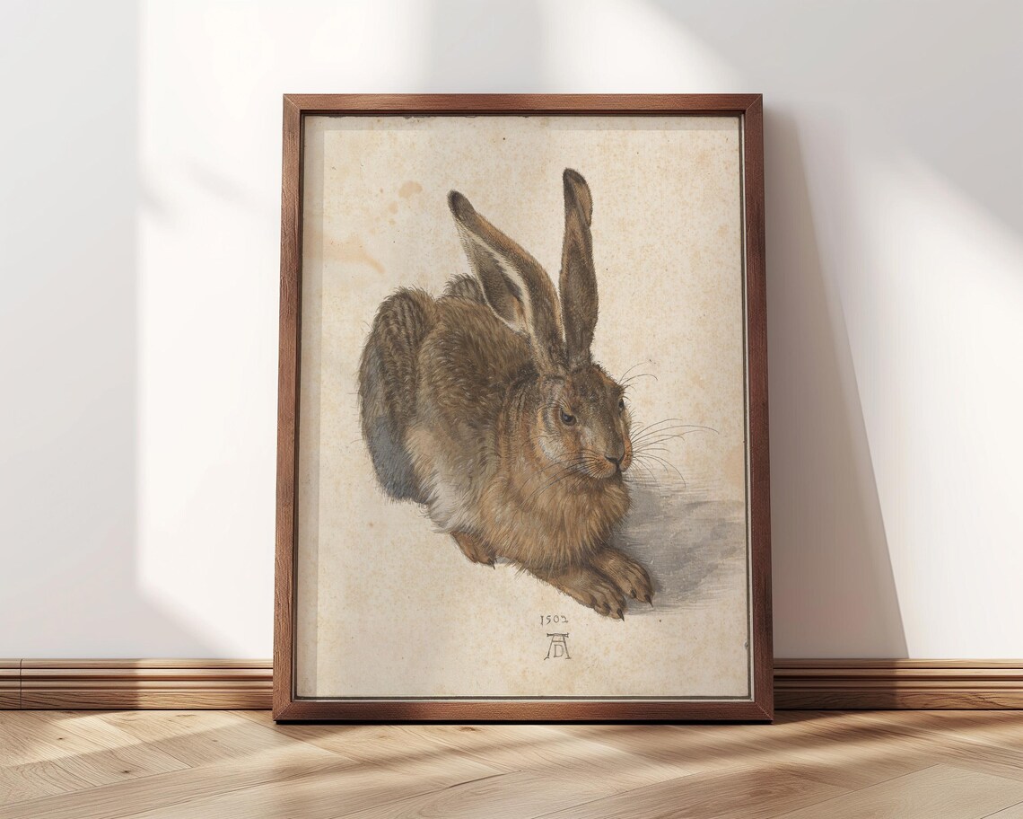 Albrecht Durer Young Hare 1502 Watercolor Rabbit Wildlife Art Poster - Image 4