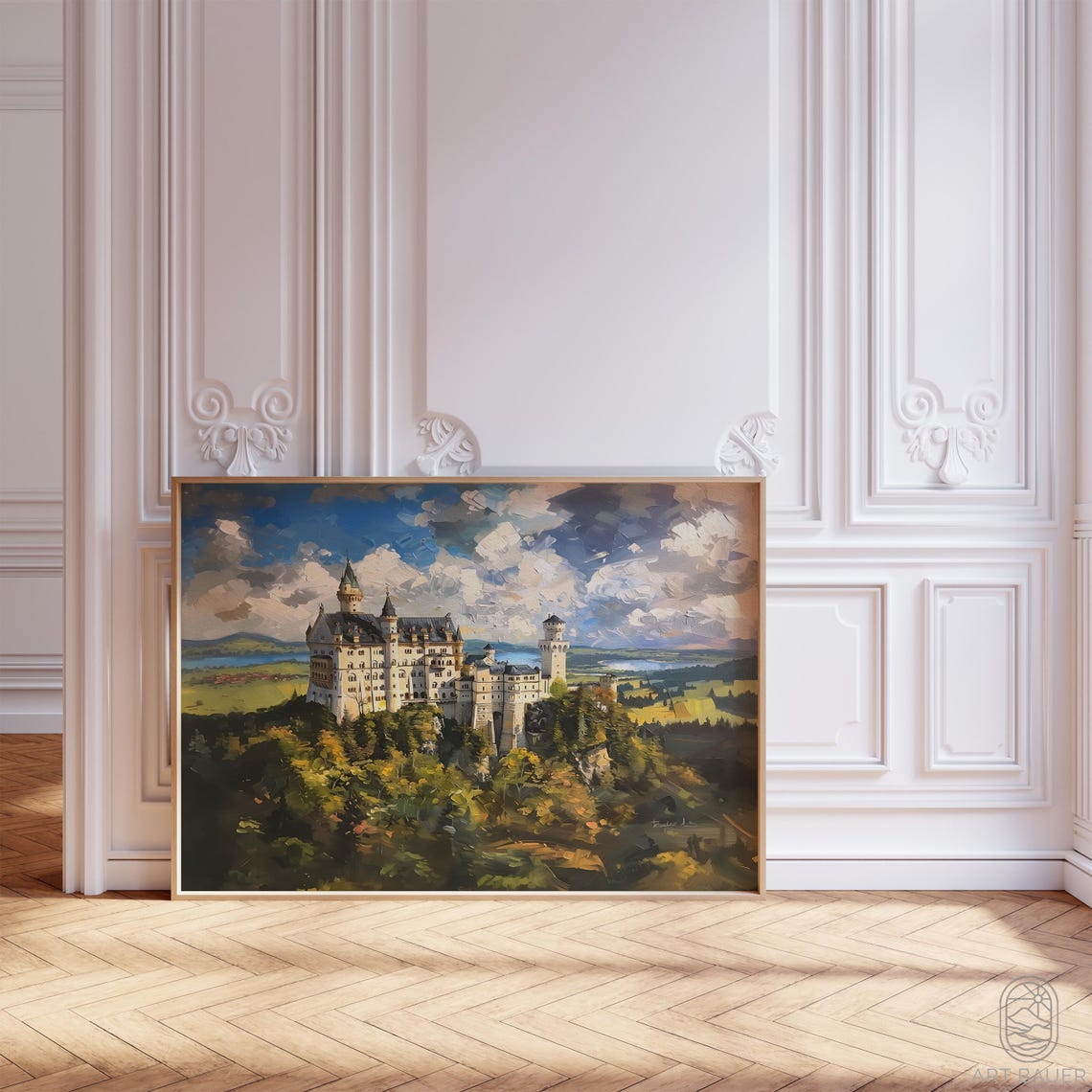 Neuschwanstein In Summer Scenic Landscape Bavarian Castle Art Castle Wall Decor Castle Artwork Poster Print - Image 5