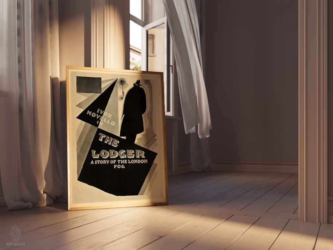 The Lodger 1927 Hitchcock Silent Film London Fog Noir Art Deco Poster - Image 5