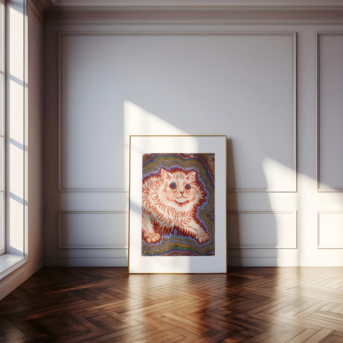Louis Wain Kaleidoscope Cat Psychedelic Fluffy Feline Vintage Poster - Image 5