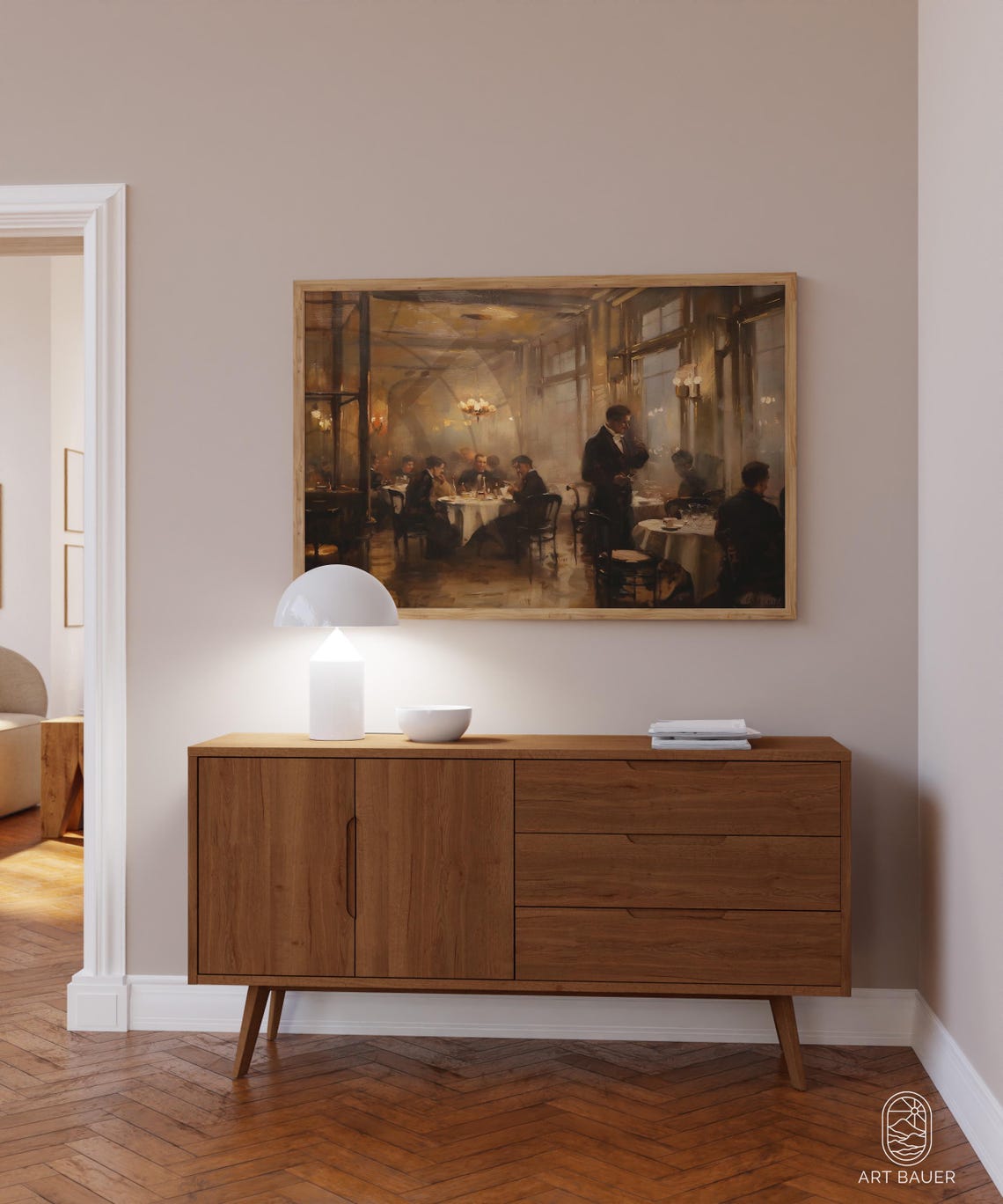 Classic Vienna Coffee House Interior Impressionist Warm Light Poster - Image 2