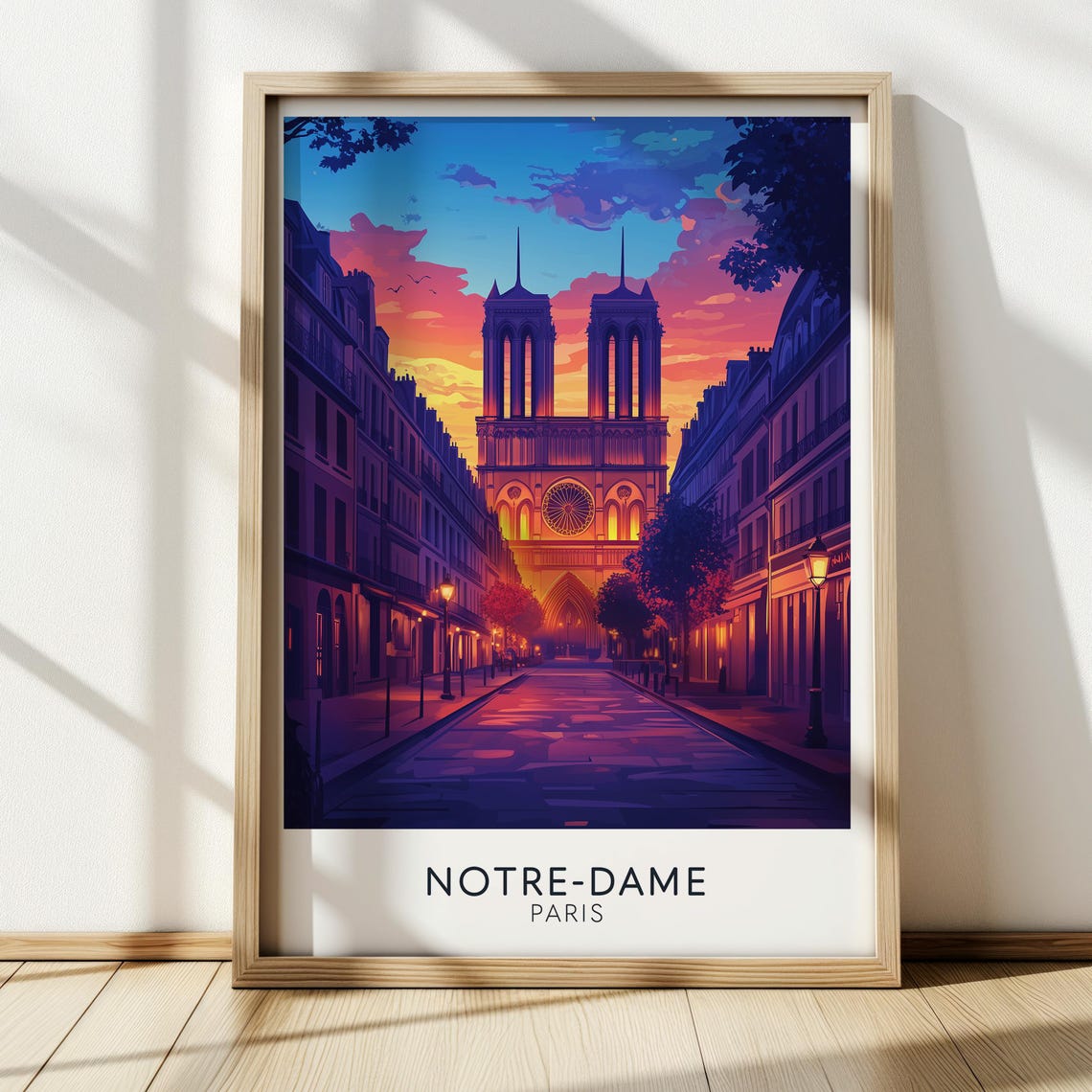 Notredame Vintage Paris Travel Poster