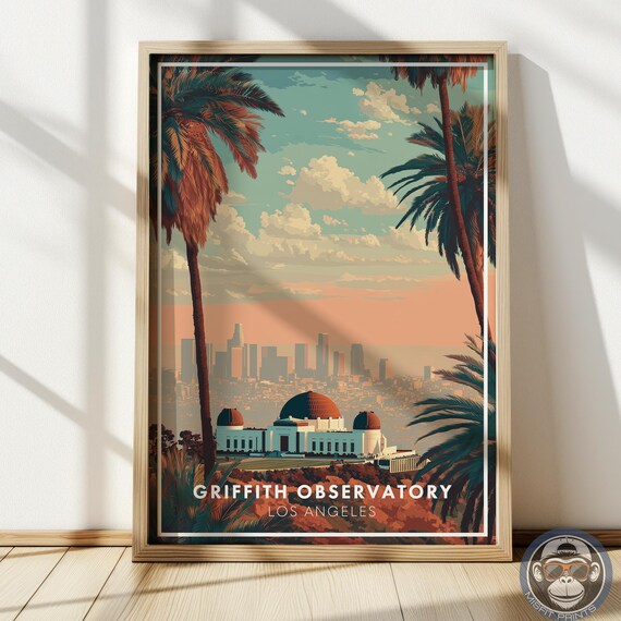 Griffith Observatory Print Los Angeles Skyline Wall Decor