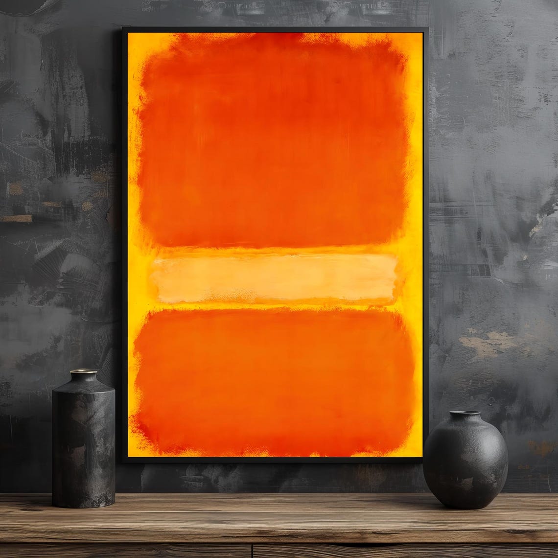 Fiery Orange And Yellow Abstract Painting By Mark Rothko Bold Modern Art For Bright Home Decor Gift Idea - Image 2