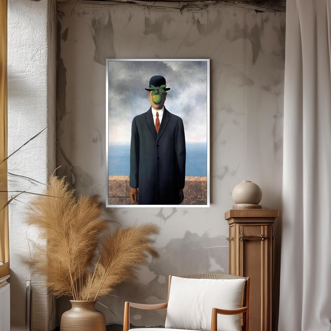 Iconic Rene Magritte The Son Of Man Green Apple Surrealist Poster - Image 3