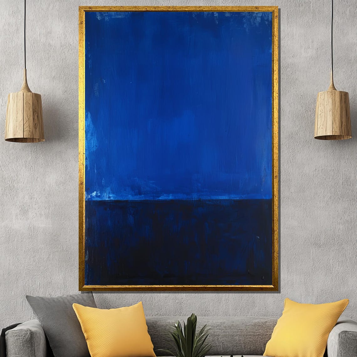 Rothko Style Cobalt And Navy Blue Color Field Abstract Poster