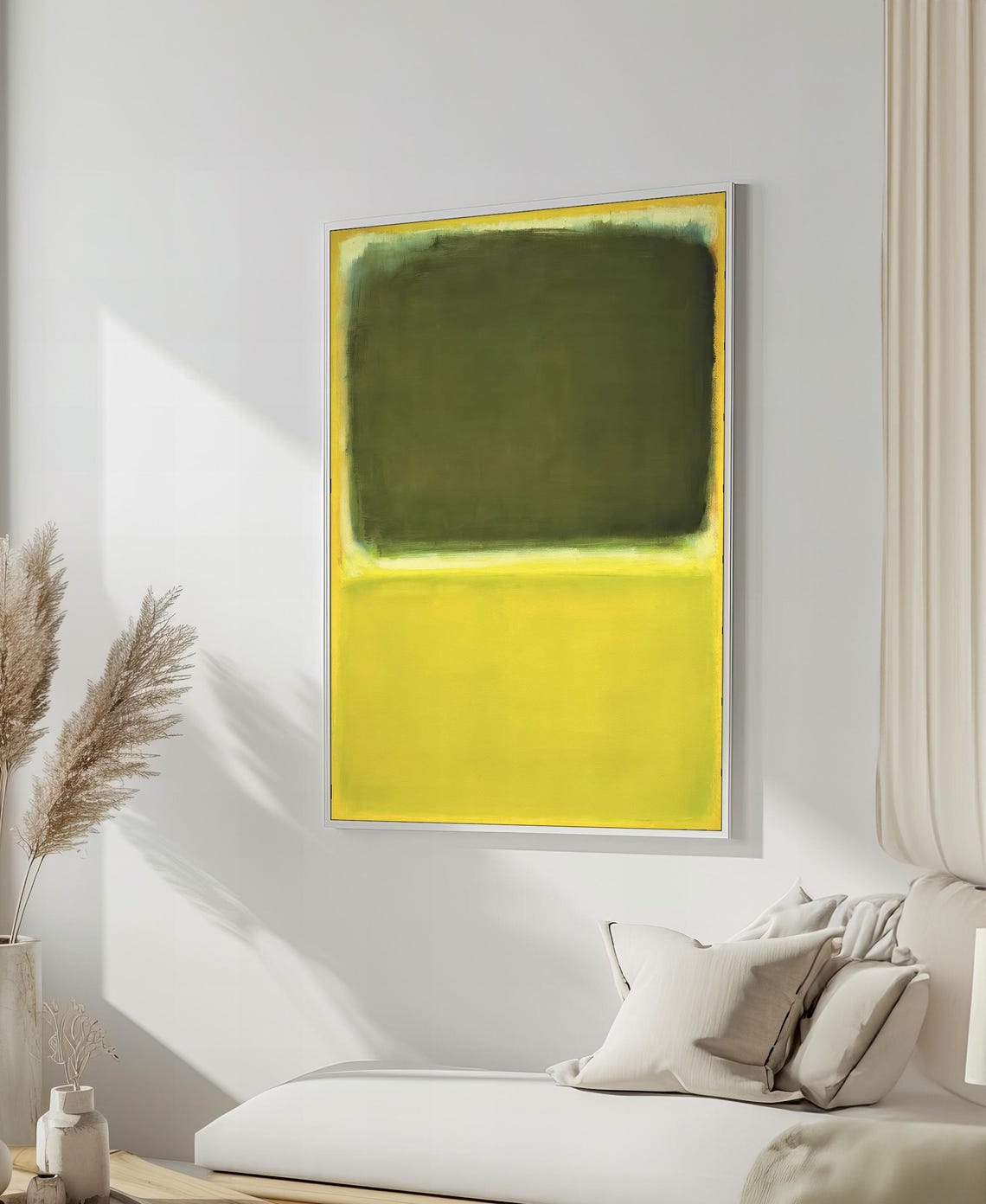 Vibrant Green Yellow Color-Field Abstract Modern Decor Poster