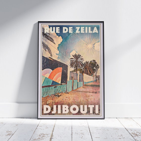 Djibouti Poster Zeila Street By Alecse Limited Edition Classic Djibouti Gallery Wall Print Of Djibouti African Decoration Print