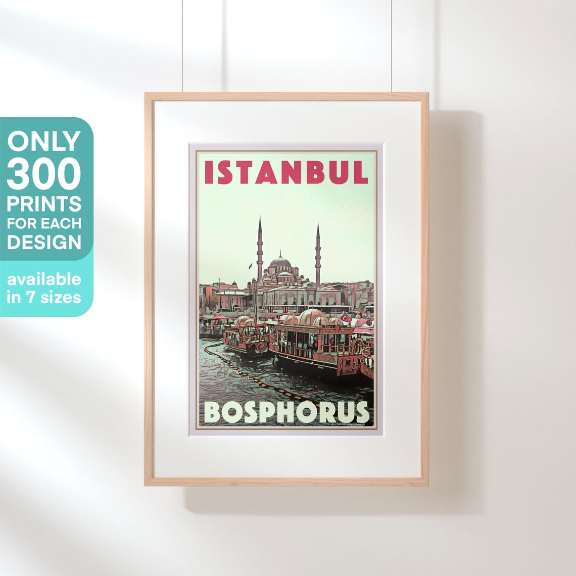 Istanbul Poster Boats By Alecse Limited Edition Turkey Travel Poster Of Istanbul Turkey Gallery Wall Print Of Istanbul Travel Gift - Image 3