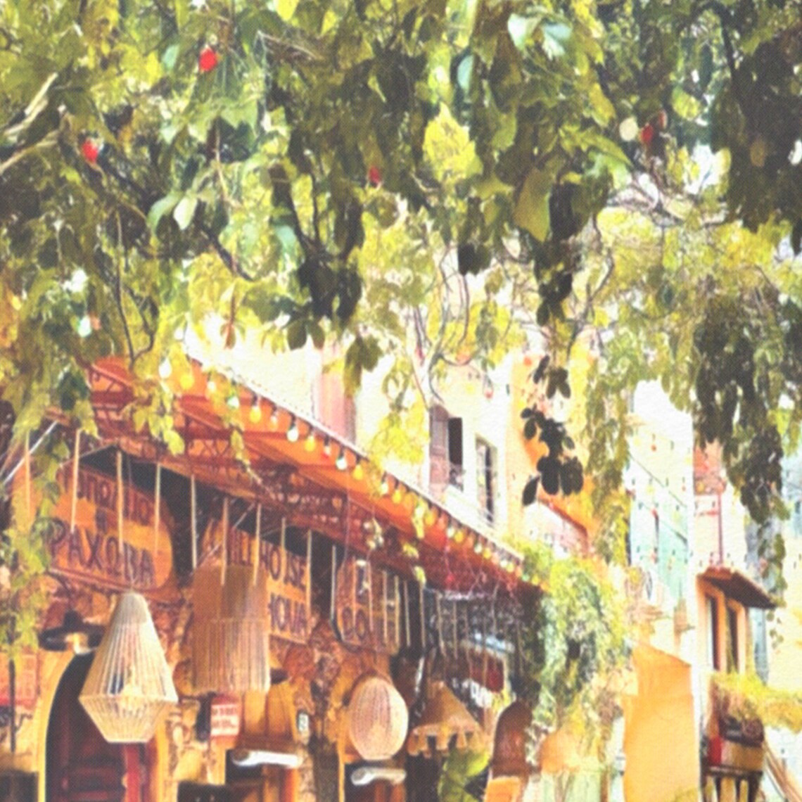 Psyri Athens Greece Taverna Street Outdoor Cafes Travel Poster - Image 4