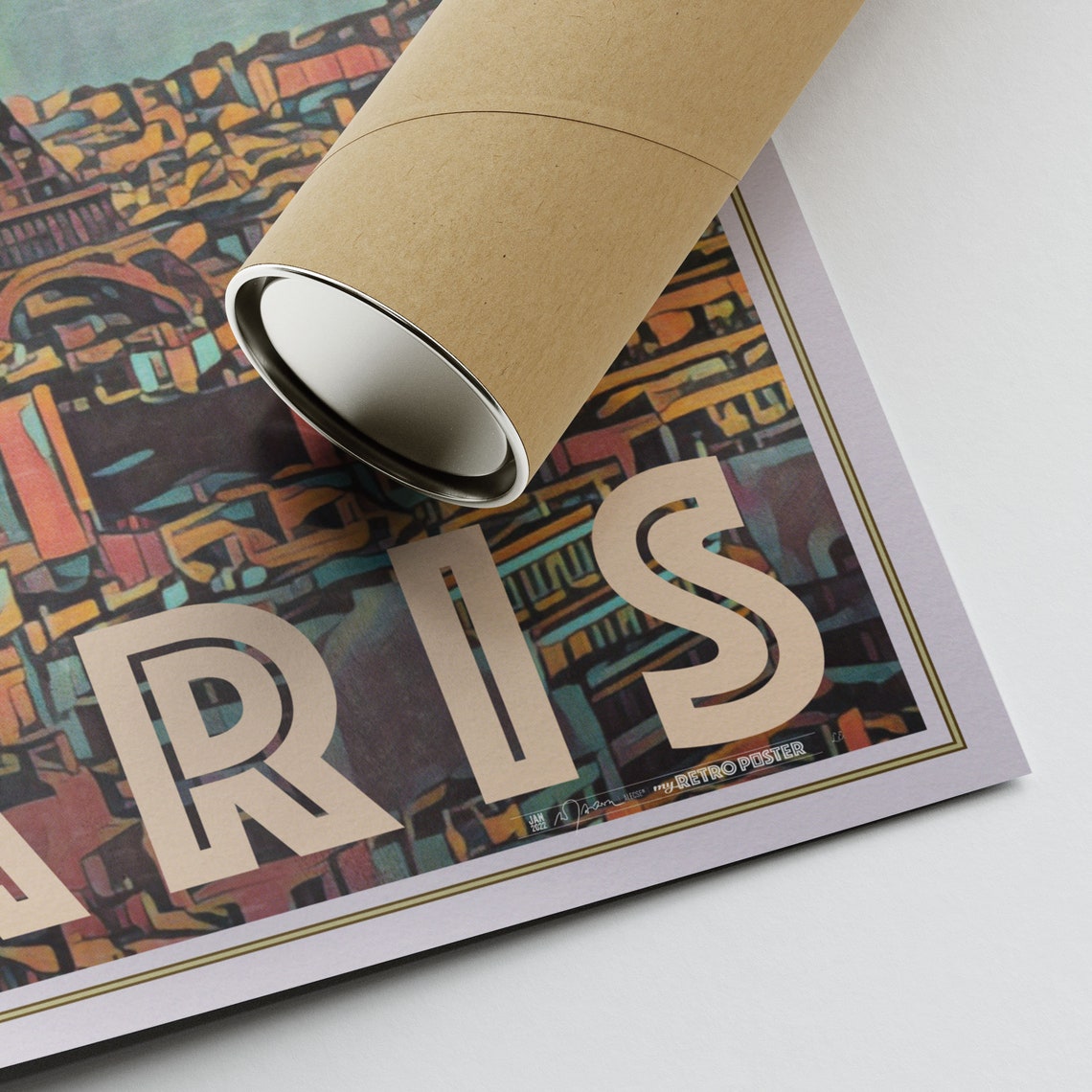 Eiffel Tower Paris Cityscape Retro Vintage Travel Gallery Poster - Image 2