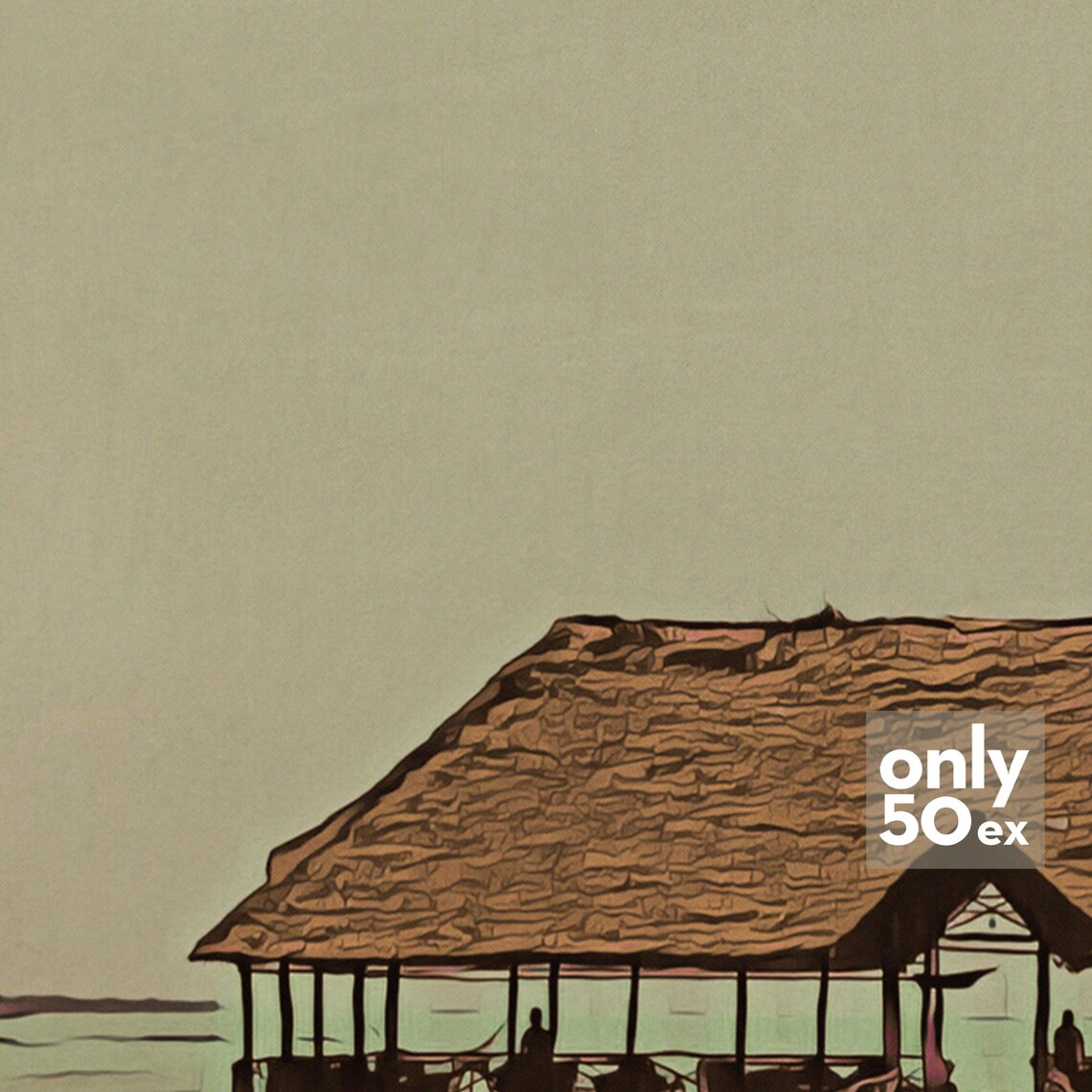 Zanzibar Tanzania Overwater Thatched Hut Wooden Pier Travel Poster - Image 4