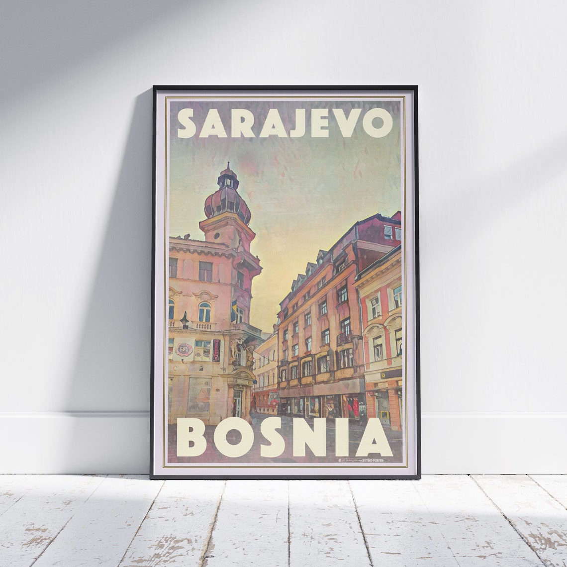 Sarajevo Poster Bosnia By Alecse Limited Edition Bosnia Travel Poster Bosnia Gallery Wall Print Of Sarajevo Bosnia Decoration Gift